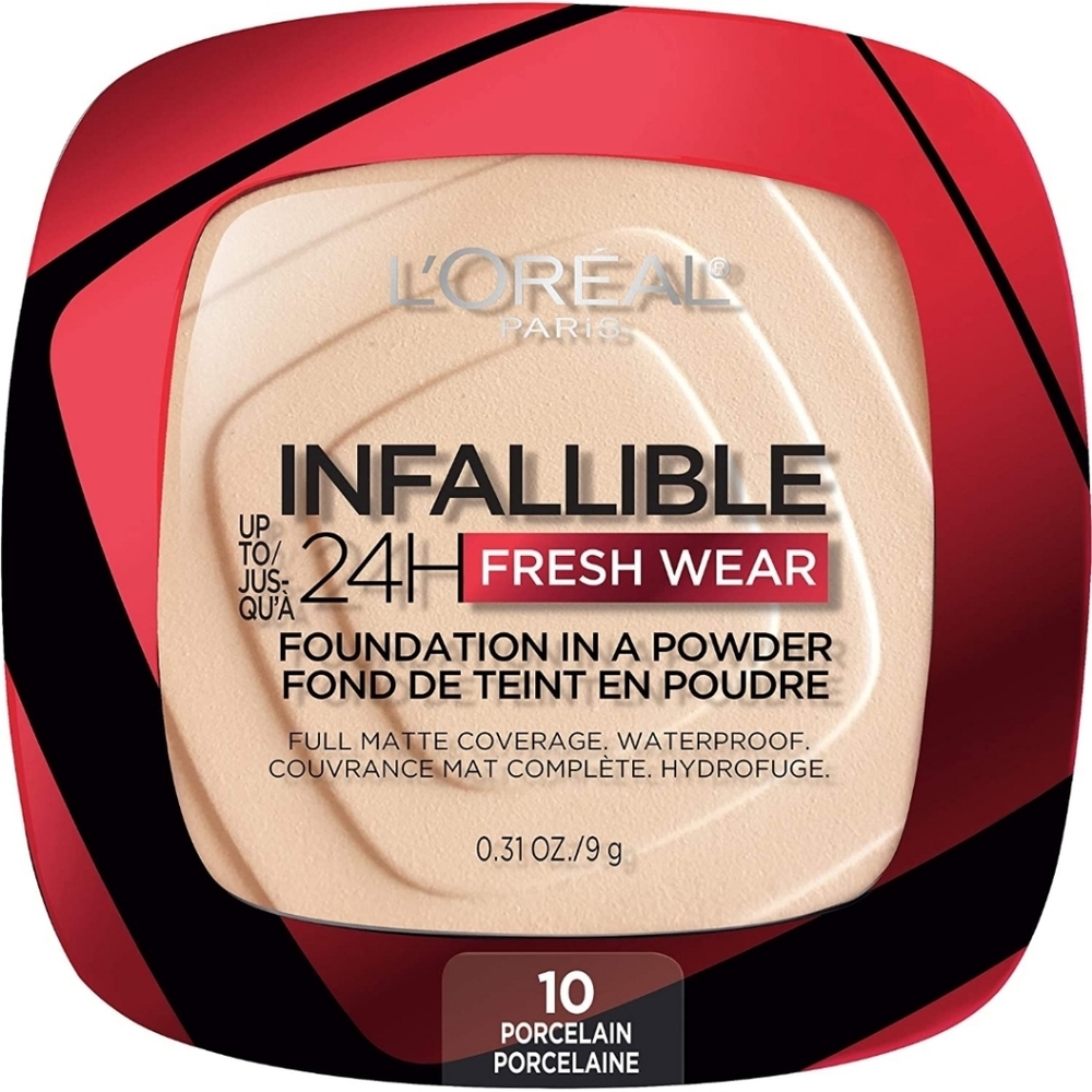 L'OREAL Infallible Fresh Wear POWDER Foundation in 10 Porcelain